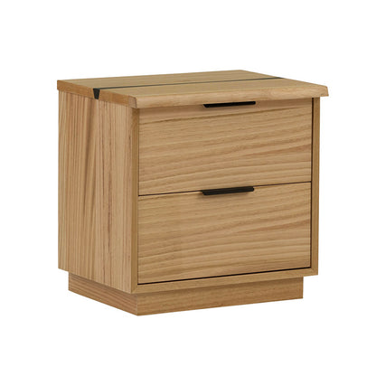 Kaitlyn 2 Drawer Bedside Table with Live Edge - Mountain Ash