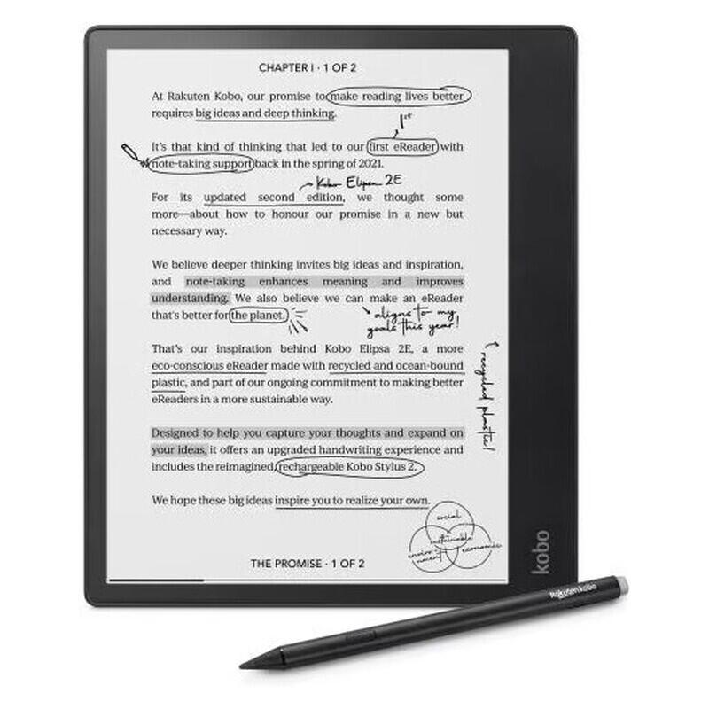 Kobo Elipsa 2E E-Reader Bundle - Black