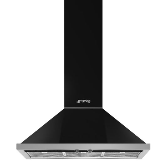 Smeg Portofino 90cm Wall Mounted Rangehood - Black