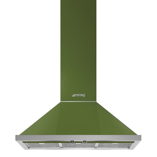 Smeg Portofino 90cm Wallmount Canopy Rangehood - Olive Green