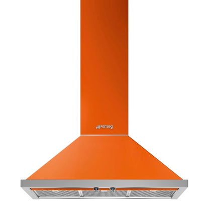 Smeg Portofino 90cm Wallmount Canopy Rangehood - Burnt Orange
