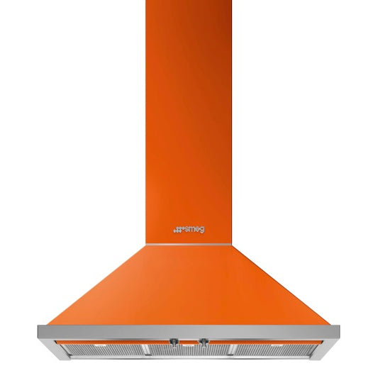 Smeg Portofino 90cm Wallmount Canopy Rangehood - Burnt Orange