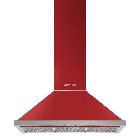 Smeg Portofino 90cm Wallmount Canopy Rangehood - Red