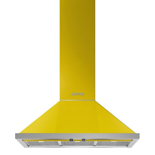 Smeg Portofino 90cm Wallmount Canopy Rangehood - Yellow