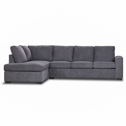 Kristie 3 Seater Fabric Sofa with LHF Chaise - Dark Grey