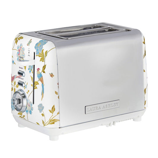 Laura Ashley Elvenden 2 Slice Toaster - White/Silver