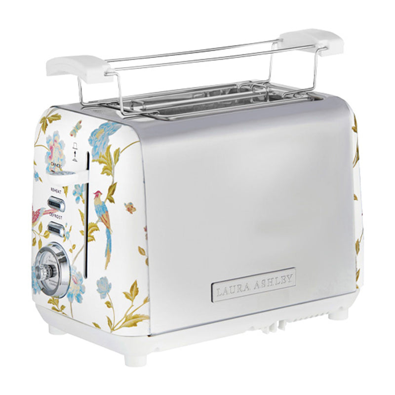 Laura Ashley Elvenden 2 Slice Toaster - White/Silver