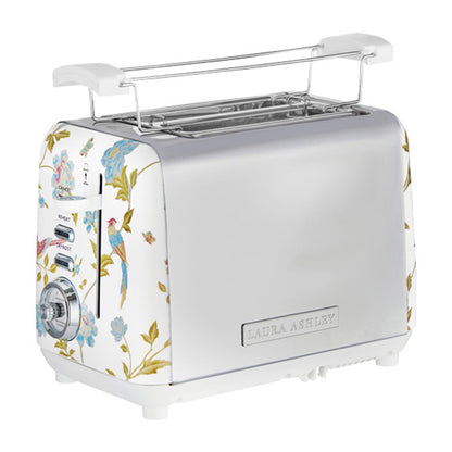 Laura Ashley Elvenden 2 Slice Toaster - White/Silver