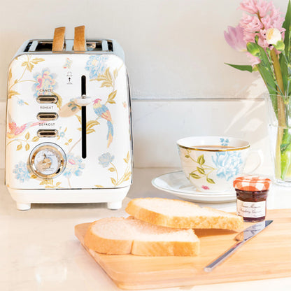Laura Ashley Elvenden 2 Slice Toaster - White/Silver