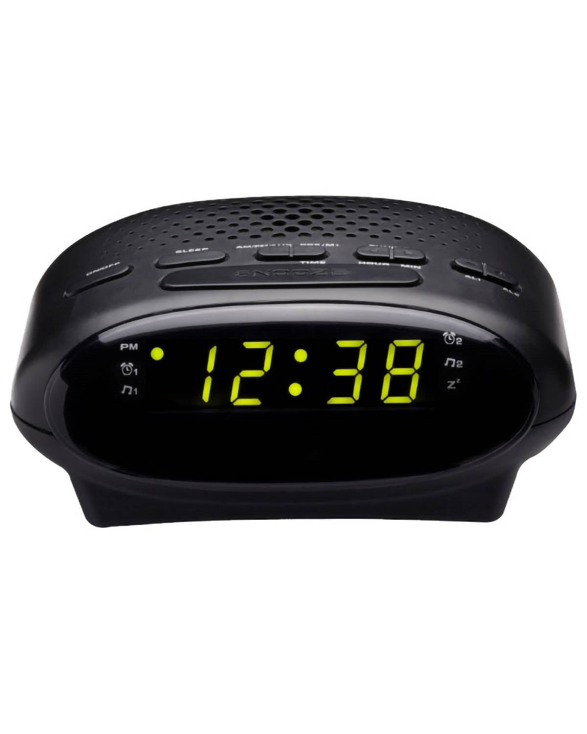 Lenoxx Portable Clock Radio With Green Led  Black