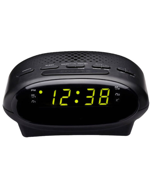 Lenoxx Portable Clock Radio With Green Led  Black