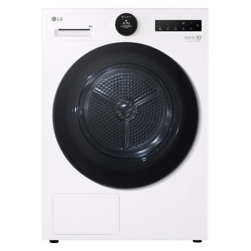 LG 9kg AI Heat Pump Condenser Dryer - White (Series 9)