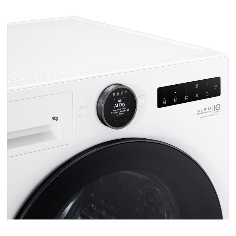 LG 9kg AI Heat Pump Condenser Dryer - White (Series 9)