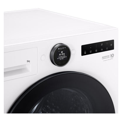 LG 9kg AI Heat Pump Condenser Dryer - White (Series 9)