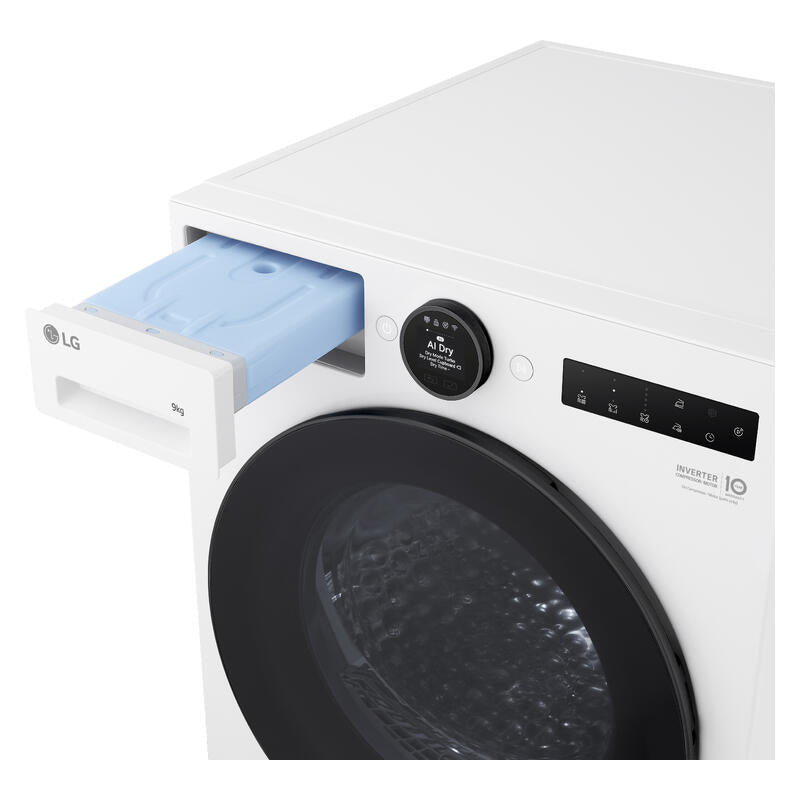 LG 9kg AI Heat Pump Condenser Dryer - White (Series 9)