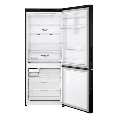 LG 420 Litre Bottom Mount Refrigerator - Black Steel Finish