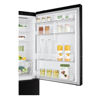 LG 420 Litre Bottom Mount Refrigerator - Black Steel Finish