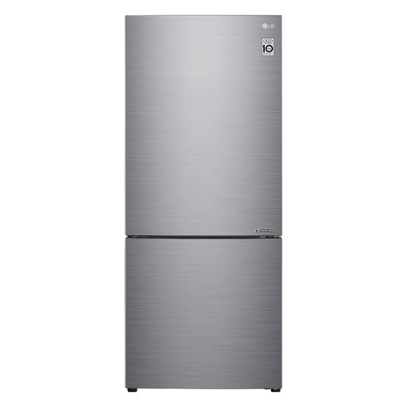 LG 420L Bottom Mount Fridge Freezer - Stainless Steel
