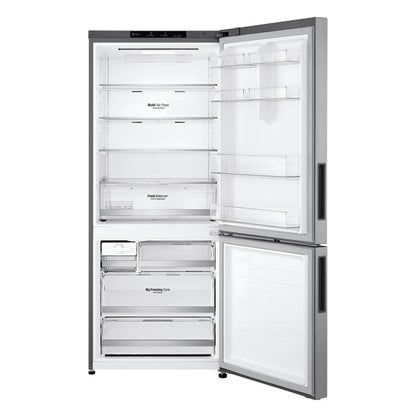 LG 420L Bottom Mount Fridge Freezer - Stainless Steel