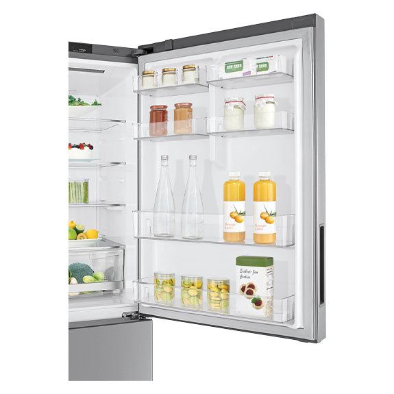 LG 420L Bottom Mount Fridge Freezer - Stainless Steel