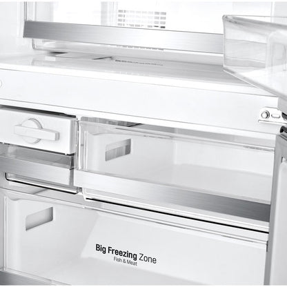 LG 420L Bottom Mount Fridge Freezer - Stainless Steel