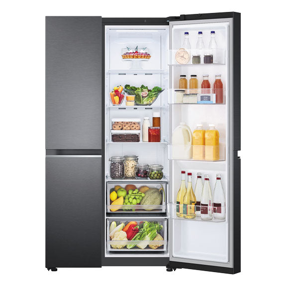 LG 655 Litre Side by Side Refrigerator - Matte Black