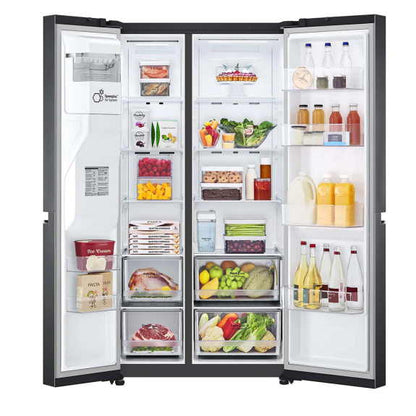 LG 635 Litre Side By Side Refrigerator - Matte Black