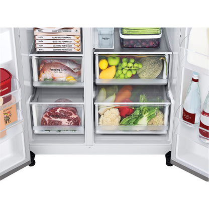 LG 635 Litre Side-By-Side Refrigerator - Stainless Steel