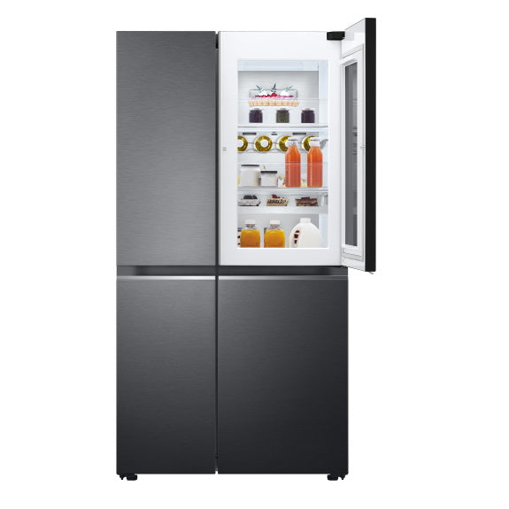 LG 655 Litre Side By Side Refrigerator with Instaview - Matte Black