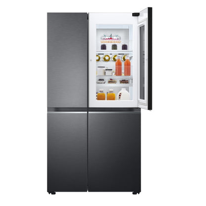 LG 655 Litre Side By Side Refrigerator with Instaview - Matte Black