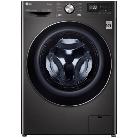 LG 9kg Front Load Washer - Black