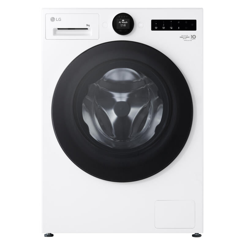 LG 9kg AI Front Load Washing Machine - White (Series 9)
