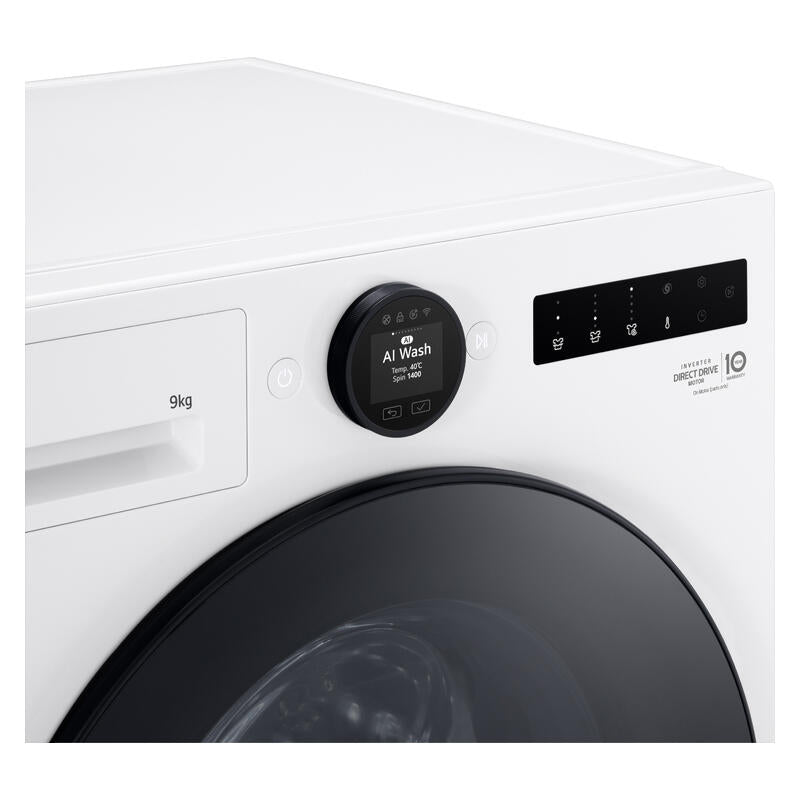 LG 9kg AI Front Load Washing Machine - White (Series 9)