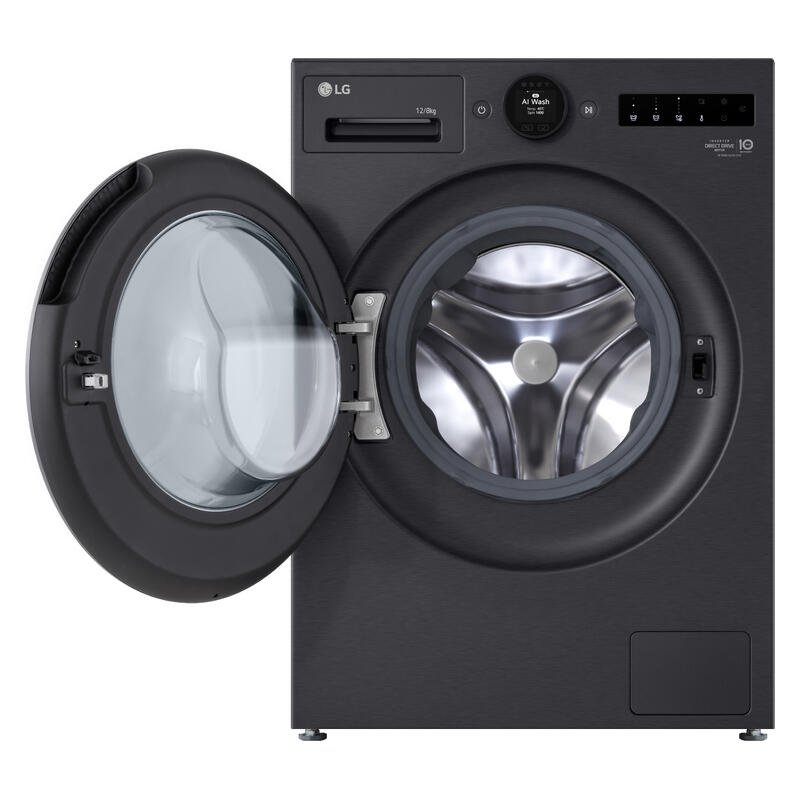 LG 12kg + 8kg Smart AI Front Load Washing Machine and Dryer Combo – Matte Black (Series 10)