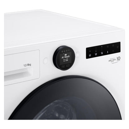 LG 12kg + 8kg Smart AI Front Load Washing Machine & Dryer Combo - White (Series 10)