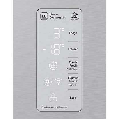 LG 530 Litre French Door Refrigerator - Stainless Steel