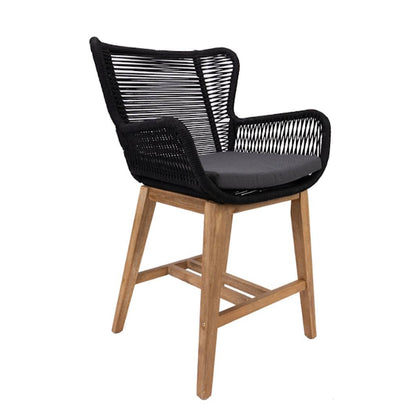Marrakesh Timber and Rope Bar Stool - Natural/Black