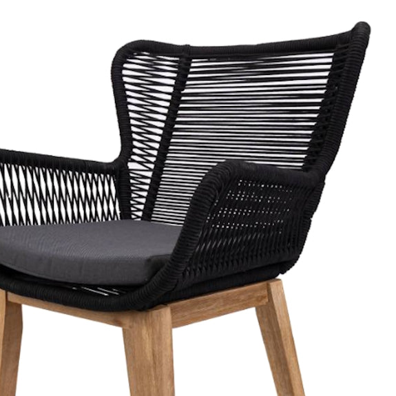 Marrakesh Timber and Rope Bar Stool - Natural/Black