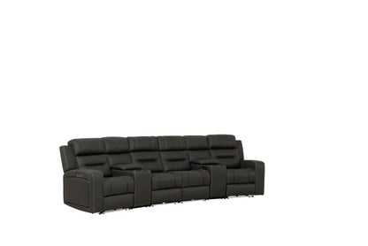 Matrix 4 Seater Home Theatre Electric Recliner Lounge - Jet