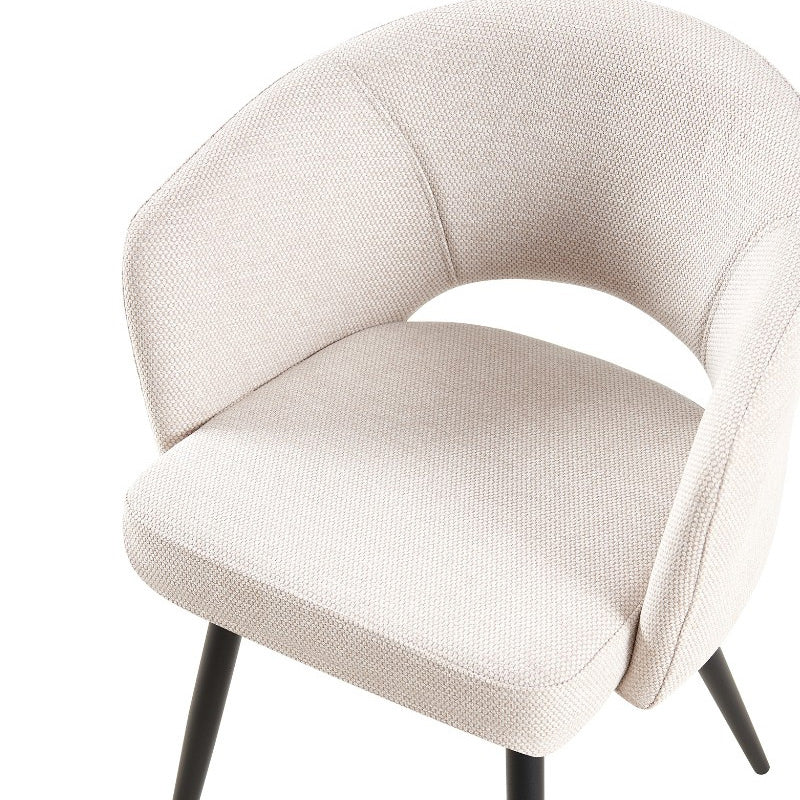 Matzo Upholstered Dining Chair - Beige/Black