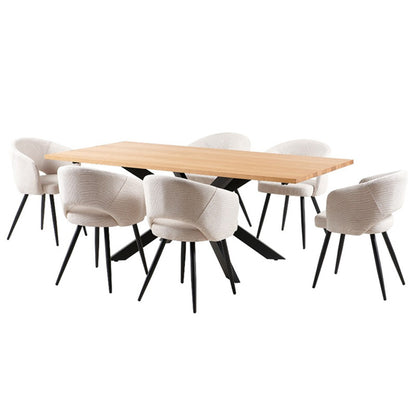 Matzo Upholstered Dining Chair - Beige/Black