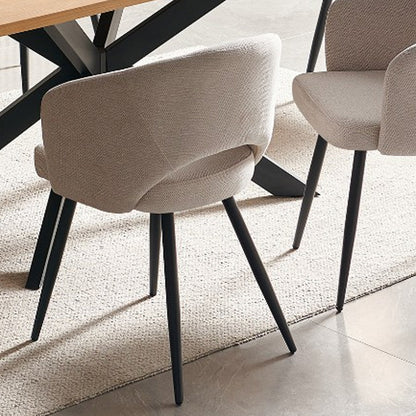 Matzo Upholstered Dining Chair - Beige/Black