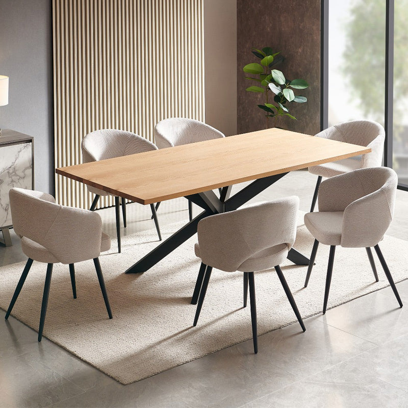 Matzo Upholstered Dining Chair - Beige/Black
