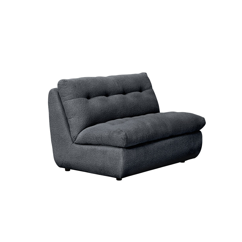 Meka 2 Seater Armless Modular Fabric Sofa - Charcoal