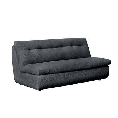 Meka 2.5 Seater Armless Modular Fabric Sofa - Charcoal