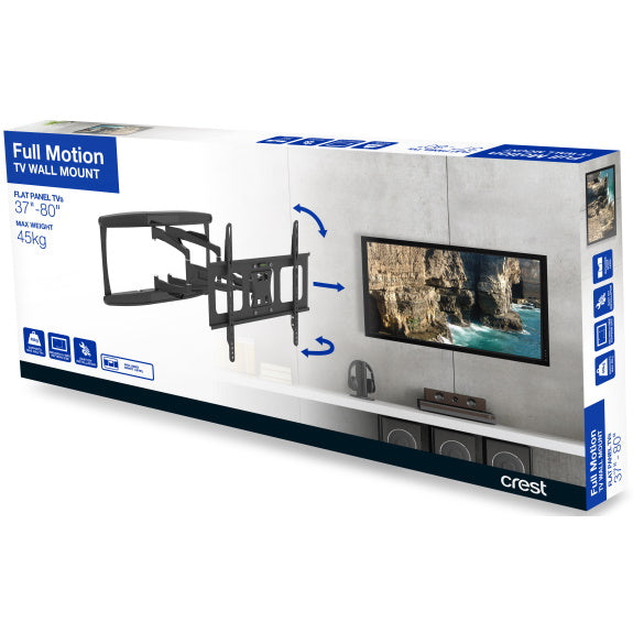 Crest Full Motion TV Wall Mount 37 - 80 Inches