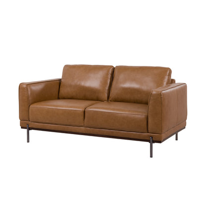Milan 2 Seater Leather Sofa - Tan