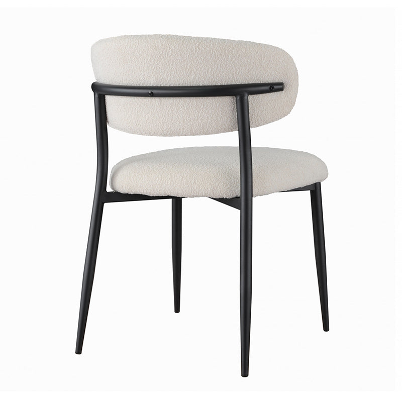 Milan Dining Chair - Off White Boucle