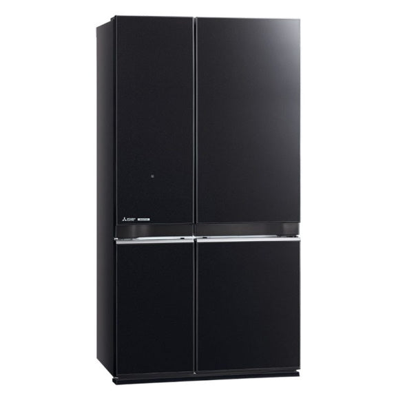 Mitsubishi Electric 635 Litre French Door Glass Refrigerator - Brilliant Black
