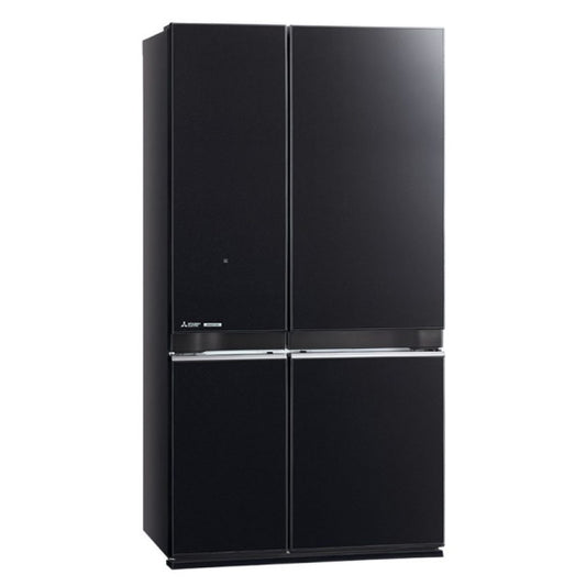 Mitsubishi Electric 635 Litre French Door Glass Refrigerator - Brilliant Black
